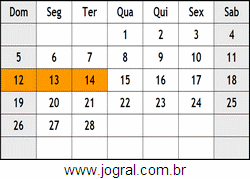 Calendário Fevereiro Ano 1961