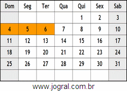 Calendário Março Ano 1962