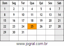 Calendário Dezembro Ano 1991