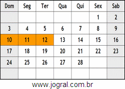 Calendário Fevereiro Ano 1991