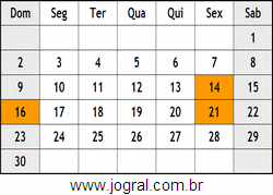 Calendário Abril Ano 2017