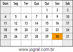 Calendário Março Ano 2018