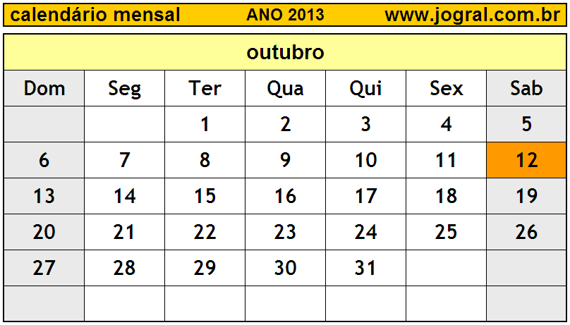 outubro, 2013